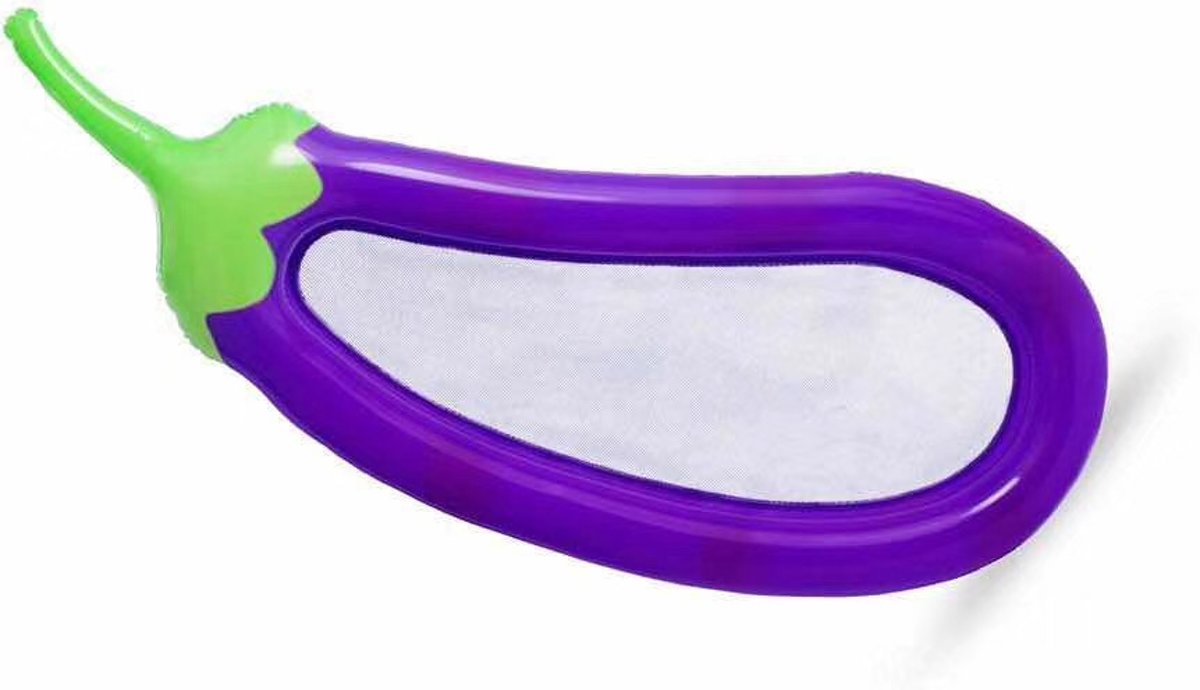 Aubergine opblaasbaar | inflatable eggplant | groot | Summer Fun | Water floating Row | Groenten | 270*110*20CM